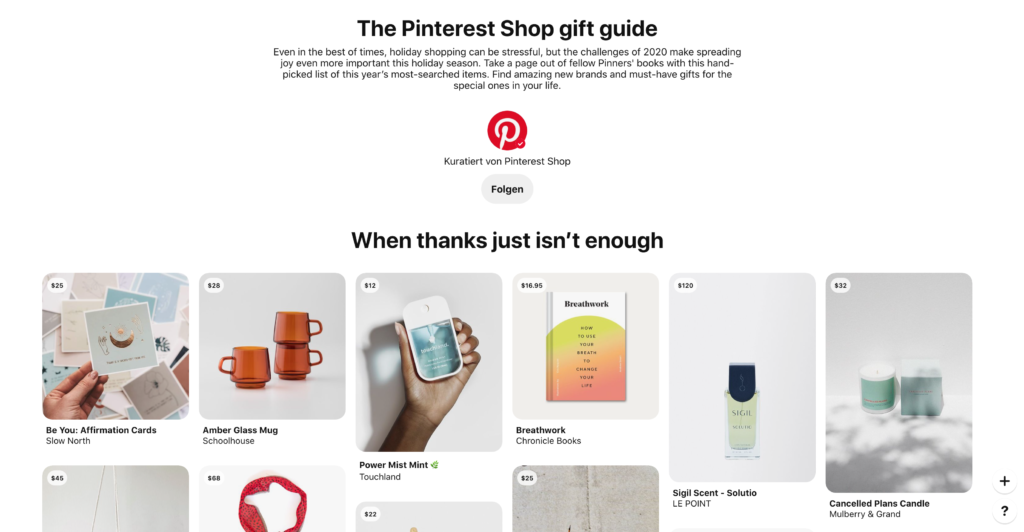 Pinterest Holiday Gift Guide 2020